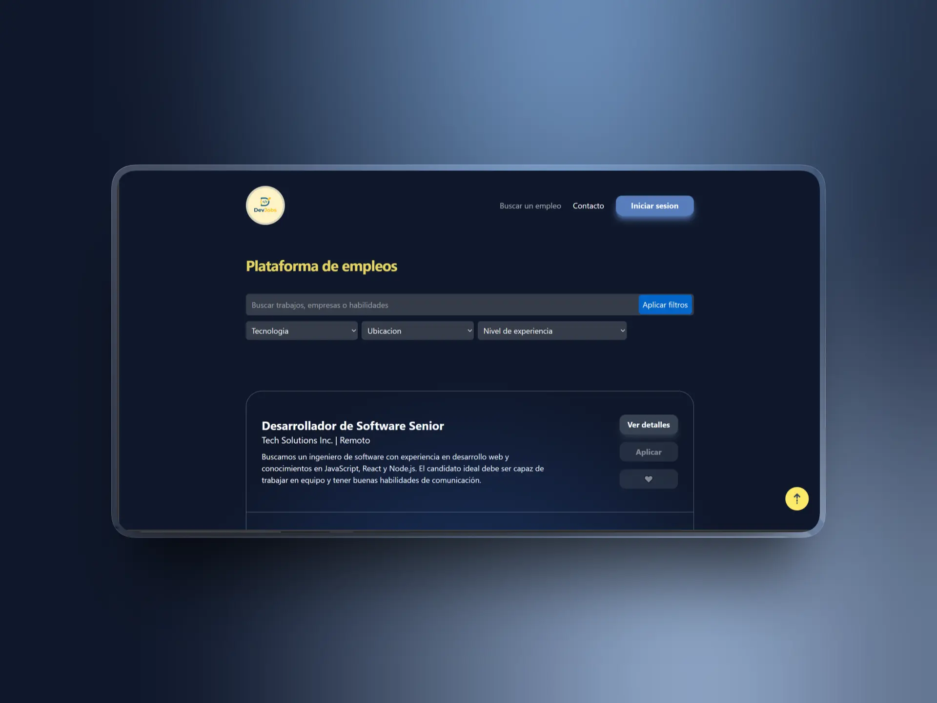 Plataforma de empleos full-stack